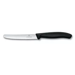 VICTORINOX Nóż stołowy z ząbkowany ostrzem Swiss Classic - 11 cm - czarny