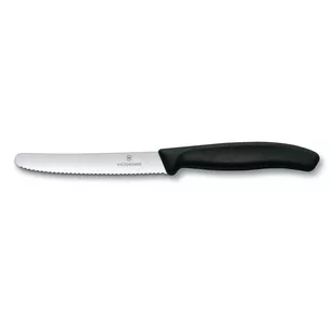VICTORINOX Nóż stołowy z ząbkowany ostrzem Swiss Classic - 11 cm - czarny