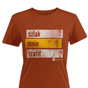 Koszulka turystyczna t-shirt Szlak Mnie Trafił - ruda - damska