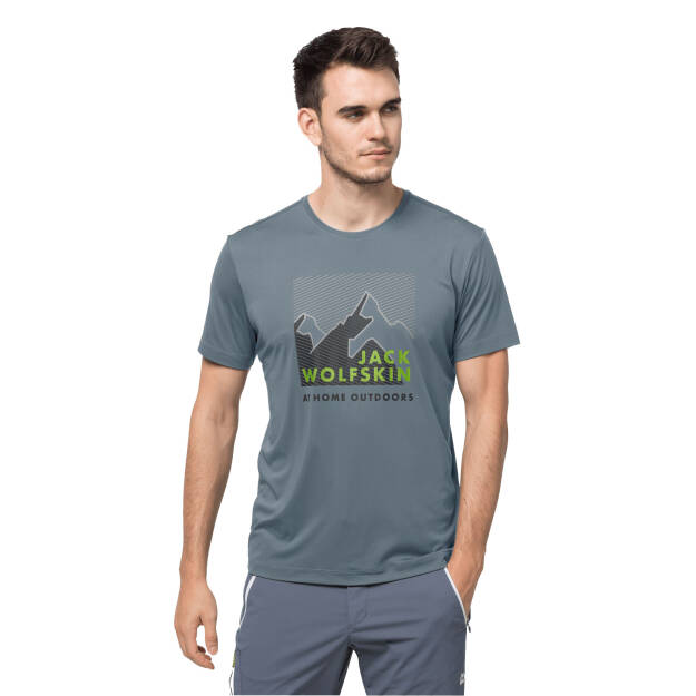 JACK WOLFSKIN Peak Graphic T Men - storm grey - męska koszulka funkcyjna z printem