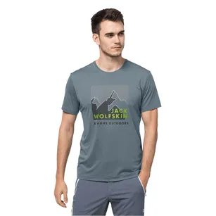 JACK WOLFSKIN Peak Graphic T Men - storm grey - męska koszulka funkcyjna z printem