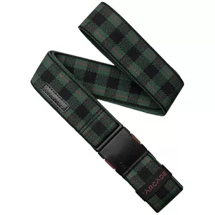 ARCADE Belt Plaid (3,8 cm) - Elastyczny pasek do spodni - Emerald/Wine