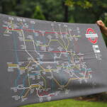 Ręcznik szybkoschnący Nasze Góry - metro mapa - Karkonosze Zachodnie - szary