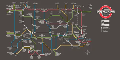 NASZE GÓRY Ręcznik szybkoschnący - metro mapa - Karkonosze Zachodnie (szary)