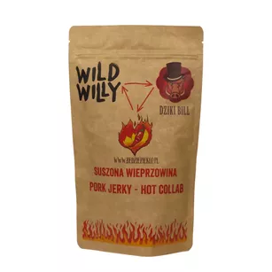 WILD WILLY x Dziki Bill Hot Pork Jerky - suszona wieprzowina - 100 g
