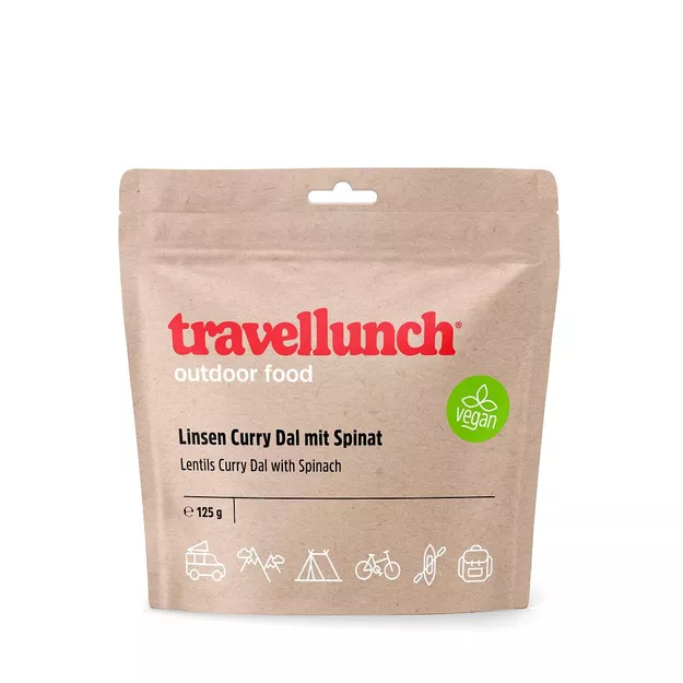 TRAVELLUNCH wegetariańska Soczewica curry Dal ze szpinakiem - 450 g - danie liofilizowane